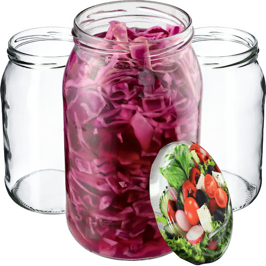 Kadax Βαζάκι Γυάλινο με Καπάκι 900ml (8τμχ)