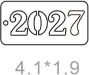 Plexiglass 2027 Tăbliță 4cm X 2cm 0530160 Include 25 Bucăți Argintii