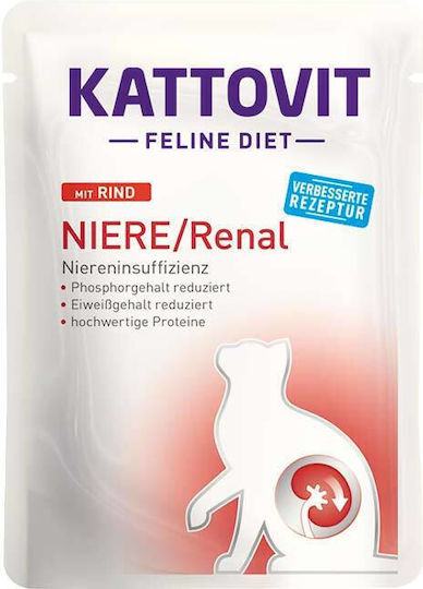 Kattovit Nasses Katzenfutter in Beutel mit Kalb und Huhn 12x85g