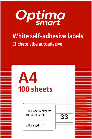 Optima Self-Adhesive Label Rolls 70x25.4mm
