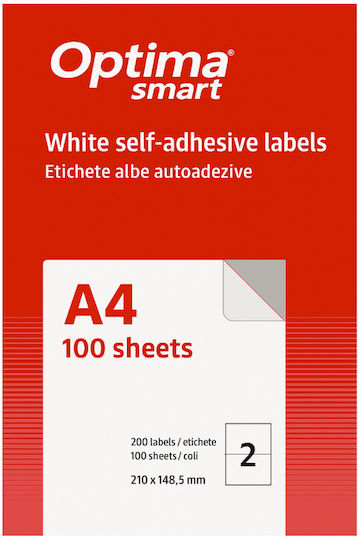 Optima Self-Adhesive A4 Labels Rectangular 210x148.5mm