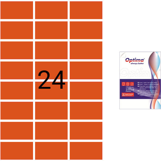 Optima Selbstklebende A4 Etiketten Rechteckige 70x37mm