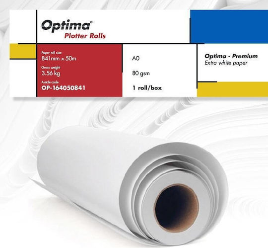 Rolle Plotter Optima Plotter Rolle A0 80g 841mm x 50m Optima Premium