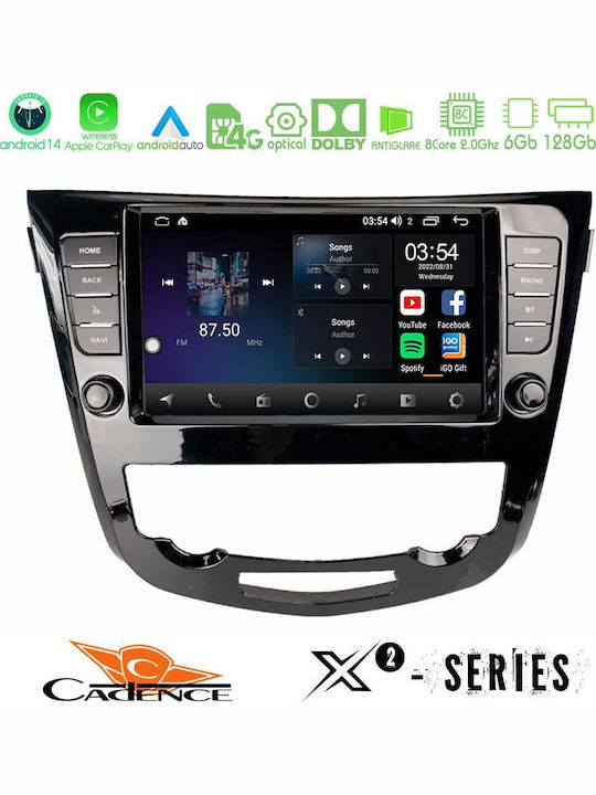 Cadence Ηχοσύστημα Αυτοκινήτου για Nissan Qashqai / X-Trail 2014-2022 με A/C (Bluetooth/USB/WiFi/GPS/Apple-Carplay/Android-Auto) με Οθόνη Αφής 9"