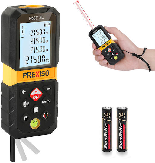 Prexiso Laser Distance Meter P65E-8L with Measuring Range 0.09m-65m