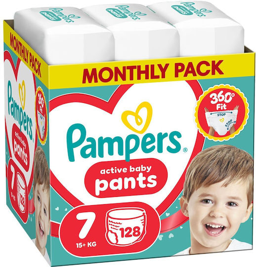 Pampers Diaper Pants Active Baby Pants Monthly Pack No 7 for 15+kg 128 Pieces