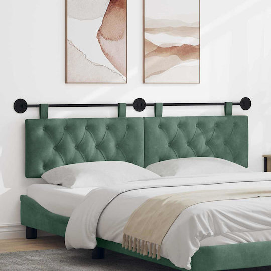 vidaXL Fabric Bed Headboard Pillow Green 170x55cm