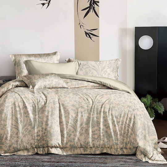 Beauty Home 12678 Σετ Σεντόνια Υπέρδιπλα με Λάστιχο 165x200+30εκ. Μπεζ (4τμχ)