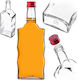 Glass Bottle Liqueur 500ml Red Cap 10 Pcs