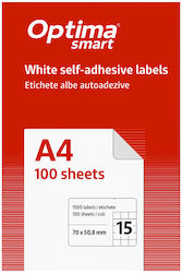 Optima Selbstklebende A4 Etiketten Rechteckig 70x50,8mm Optima Selbstklebende A4 Etiketten Rechteckig 70x50,8mm