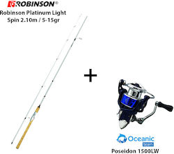 Комбо Lrf Robinson Platinum Light Spin Въдица 2.10m 5-15гр + Oceanic Team Poseidon 1500lw Комбо Lrf Robinson Platinum Light Spin Въдица 2.10m 5-15гр + Oceanic Team Poseidon 1500lw
