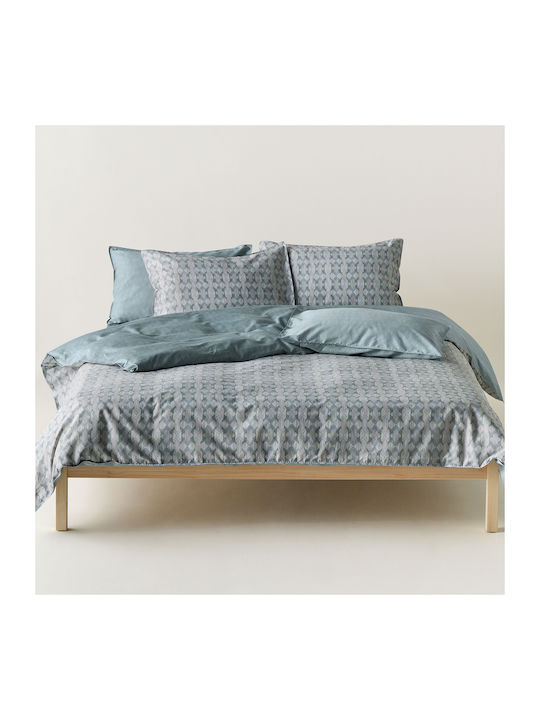 Kentia Set Duvet Cover Cotton Satin 220x240cm Double with 2 Pillowcases Artisan Kentia