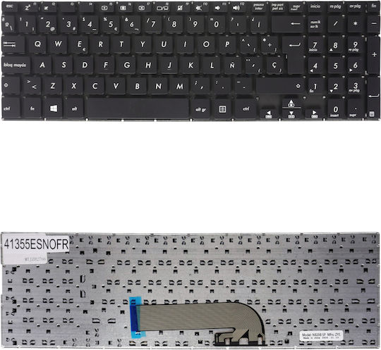 Spanish Laptop Keyboard For Asus Transformer Book Flip Tp500 Tp500l Tp500la Tp500lb 0knb0-612lus00 90nb05r1-r31nd0 0knb0-610jus00 Es Without Frame Black Code 41355esnofr