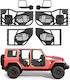 Vevor Jeep Tube Türen 4-Türer Kompatibel 2007-2018 Jeep Wrangler Jk Unlimited Stahl Off Road Vorder- und Hintertüren Rohrrahmen Halbtüren Dot Zertifizierte Seitenspiegel Aufbewahrungstasche Gummipads