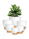 Herbs Flowers Various Sizes Σετ 6 Αυτοποτιζόμενες Γλάστρες Πλαστικές White