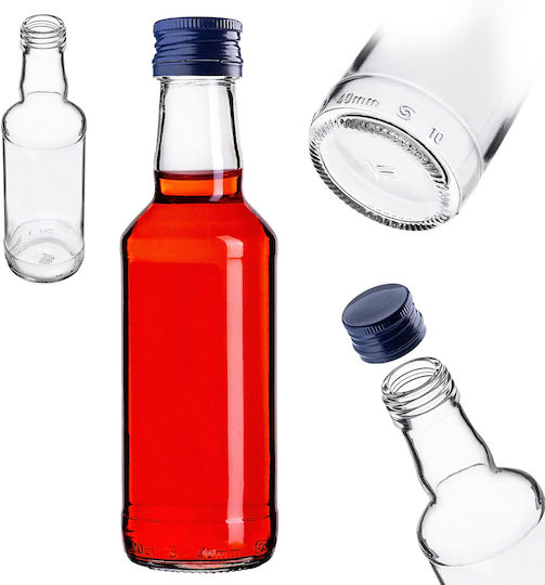 Glass Bottle 200ml Navy Blue Cap 1 Pc