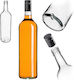 Glass Bottle 1000ml Long Black Cap 1 Pc