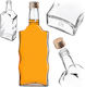 Glass 500ml Liqueur Bottle Gold Cap 1 Pc