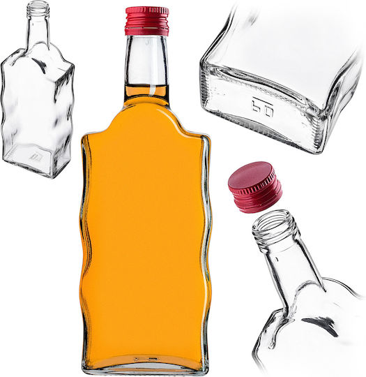 Sticlă Lichior din Sticlă 500ml Capac Roșu 1 Bucată