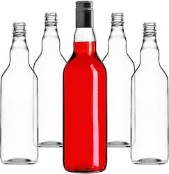 Sticlă 700ml Capac Negru Lung 5 Bucăți