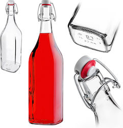 Glass Bottle 1l 1000 Ml Liqueurs Wine Drinks Mechanical Cork