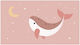 Πετσέτα Θαλάσσης 160x90cm Pink Whale Monnëka