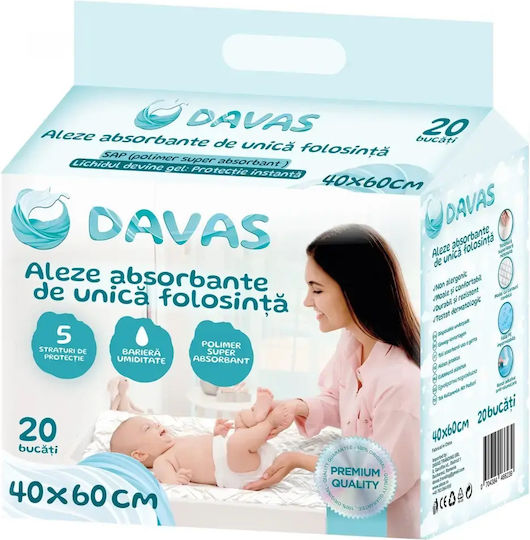 Davas Wasserdichte Burp Tücher Einwegartikel 40x60cm 20 Stück