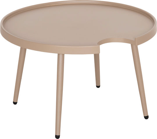 Sitting Room Table for Small Outdoor Spaces Aluminum Teroc Cappuccino 70x70x44cm