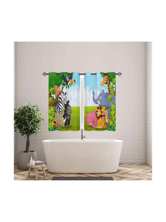 Kinder Vorhänge Verdunkelung Cartoon Animal mit Grommet 132x160cm