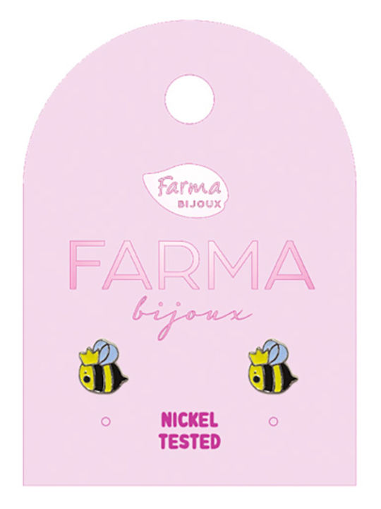 Farma Bijoux Υποαλλεργικά Παιδικά Σκουλαρίκια Καρφωτά από Ασήμι