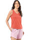 Damen Bluse Baumwoll-Koralle