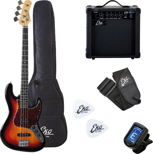 Chitară Bas Electrică Cu 4 Corzi Eb29 Sunburst Set Pachet