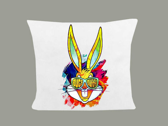 Pernă Dimensiune 40x40cm Looney Tunes Albă