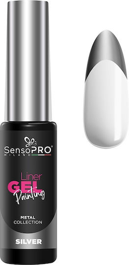 Sensopro Milano Gel Unghii Metalic Uv Liner Argintiu 8ml