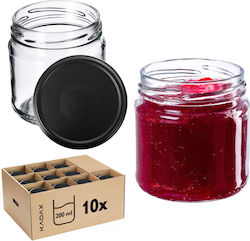 Kadax Glass Jar with Lid 200ml (10pcs)