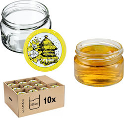 Kadax Borcan Din Sticlă Cu Capac 250ml (10 Buc)