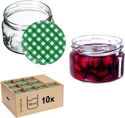 Kadax Borcan Sticlă Cu Capac 250ml (10 Buc)