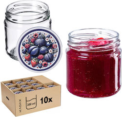 Kadax Glass Jar with Lid 200ml (10pcs)