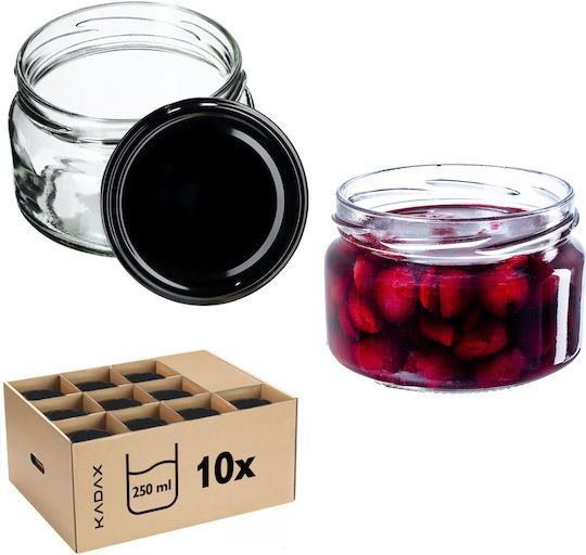 Kadax Βαζάκι Γυάλινο με Καπάκι 250ml (10τμχ)