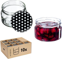 Kadax Borcan Sticlă Cu Capac 250ml 10 Buc