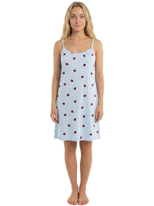 Caress Summer Cotton Women's Light Blue Nightgown