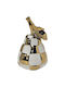 Ceramic Pear Decorative Item Gold White Chess Pattern F11x20cm 4/48pcs