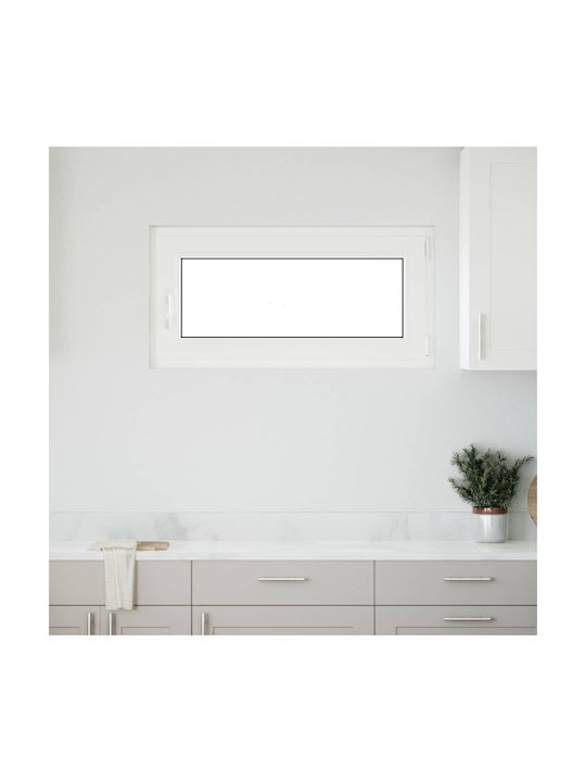 vidaXL Hinged PVC Window W100xH50cm