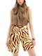 Sleeveless Women's Shirt Brown