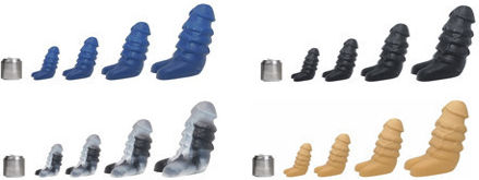 Large Realistic Dildo Ribs And Scrotum Ladder Platinum Silicone 25.40 Cm Gray