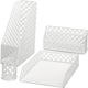 Desk Organizer Set 4 Pieces Office Document Holder Metal White