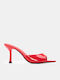 Patent Leather Mules With High Heel In Red Colour