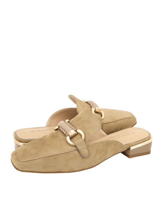 Gianna Kazakou Suede Mules Μπεζ