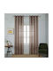 My Home Luxury Vorhang mit Grommets Line Braun 270x270cm