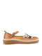 Leather Women's Ballerina Shoes In Brown Colour